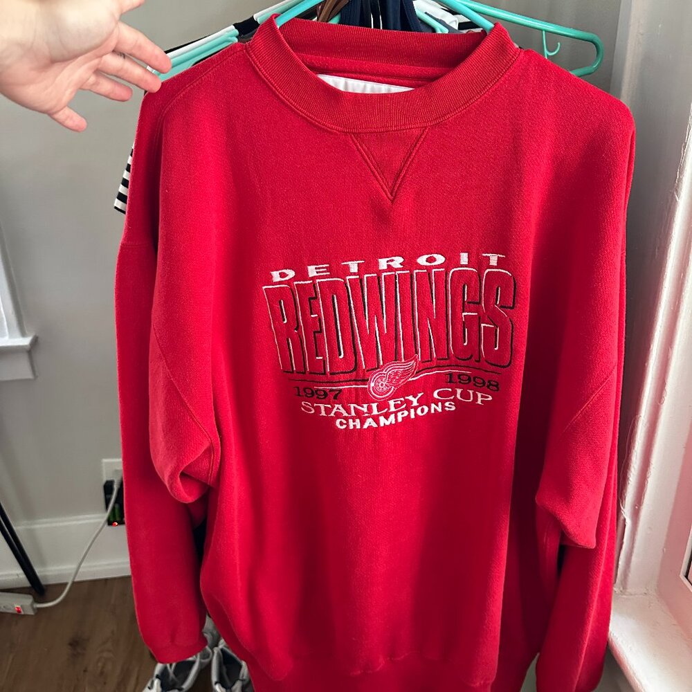 Vintagr Detroit Redwings Sweatshirt Stanley Cup 1997 1998